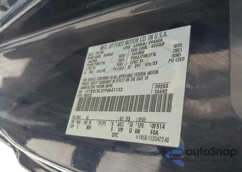 2000 Ford F150 from USA, damaged, VIN 1FTRX18LXYNB41132